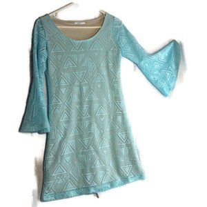Camille Mini Dress /Tunic Bell Sleeve Size S